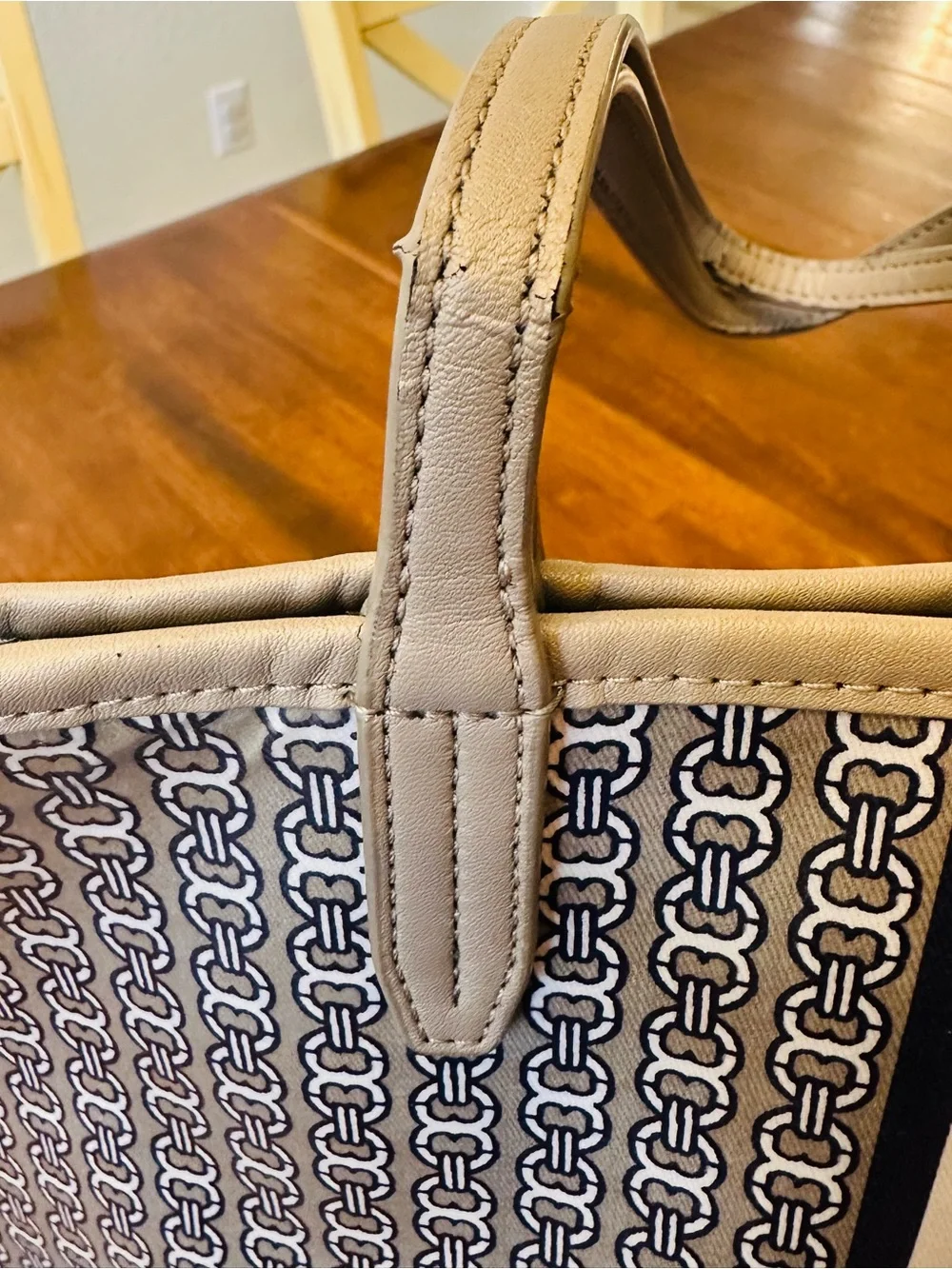 Tory Burch Gray and Navy Gemini Link Tote